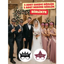 Atlas Lab Nedime Sağdıç Gözlüğü Bride To Be Düğün Parti Fotoğraf Aksesuarı 5'erli Set