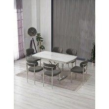 JoyMassa Venoxa 80X120 Mdf Masa / 6 Polo Sandalyeli Masa Takımı