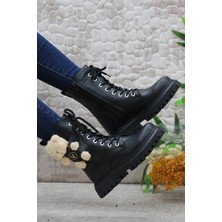 Walkenzo 4182 Ayıcıklı Fermuarlı Kaymaz Taban Kız Çocuk Bot