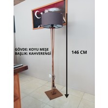 Balsa Dekor Lambader-Ahşap Köşe Aydınlatma- Kahverengi-Meşe
