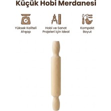 Kamptek Kamp Teknolojisi Kamptek Ahşap Atölyesinden Küçük Hobi Kurabiye Merdanesi Oyun Hamuru Merdanesi Doğal 24 cm