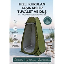 Zivu Otomatik Açılır Iki Pencereli Katlanabilir Kamp Duş, Tuvalet ve Giyinme Çadırı - 120X120X190 cm