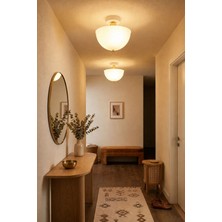 Lumen İstanbul Torul Tekli Plafonyer Avize Opal - Beyaz - Gold