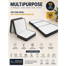 Zish Home PURPOSE Tek Kişilik 10 cm Katlanır Sünger Yatak | Yer ve Misafir Yatağı, Şilte ve Minder | Karavan, Kamp, Çadır ve Araç İçi | 24 DNS Orta Sert Sünger | Fermuarlı Çıkarılabilir Kılıf