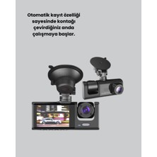 Üç Kameralı Araç Kamerası Full Hd Gece Görüş  G-Sensör