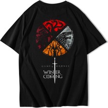 Brz Collection Unisex Oversize Game Of Thrones T-Shirt Siyah