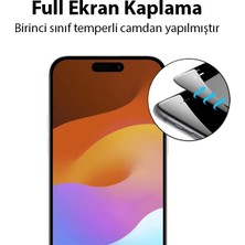 Ally iPhone 15 Pro Full Glue Tempered Kırılmaz Cam Ekran KORUYUCU-1852