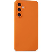 Ototechparca   Samsung Galaxy S23 Fe Kılıf Nano Içi Kadife Silikon - Turuncu