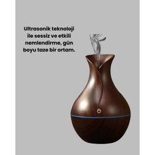 Ultrasonik Ahşap Desenli 130ML Aromaterapi Difüzör ve Hava Nemlendirici
