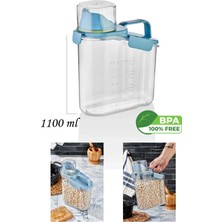Vivart Bakliyat ve Deterjan Saklama Kabı Sızdırmaz Contalı 1100 Ml-Mavi
