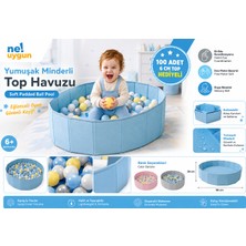 NeUygun Katlanır Aktivite ve Top Havuzu, Yumuşak Minder Tabanlı 100 Adet 6 cm Toplu 80 cm Çapında Çocuklar Için