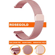 Cobra18MM-20MM-22MM Saatlerle Uyumlu Mıknatıslı Hasır Saat Kordonu Kayışı M09MH-RG