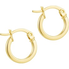 Duyum Gold Minimalist Klasik Halka Altın Küpe 14 Ayar