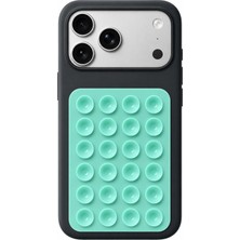 CoverZone Vantuzlu Telefon Tutucu Stand Güçlü Silikon Yapışkanlı Cam Masa Uyumlu Pratik Telefon Standı Turkuaz-Hsn*