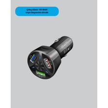 55W Hızlı Şarj Araç Çakmaklık Adaptörü Qc 3.0 Pd
