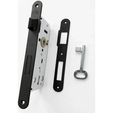 Gümüş Siyah Sessiz Iç Mekan Oda Kapı Kilidi - (40X23 Mm)