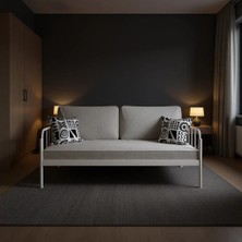Argimo Sofia Sedir Metal Karyola 90 x 190 cm Beyaz Renkli Modern Tasarım Dayanıklı Yapı