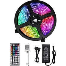 LED Strip Rgb 5 Metre Çok Renkli Kumandalı Şerit LED Işık Seti
