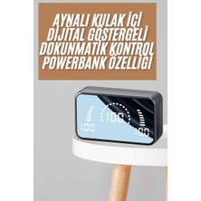 Powerbankli Bluetooth Kulaklık Yüksek Ses Aynalı Çift Dijital Gösterge Ekranı