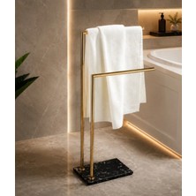Md Home Havluluk Mermer Desenli Ayaklı Dekoratif Banyo Düzenleyici Metal