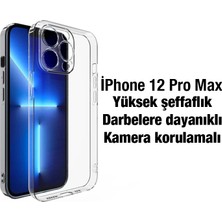 Ally iPhone 12 Pro Max 6.7inç Kılıf Kamera Korumalı Ultra Ince Şeffaf Silikon KILIF-1852