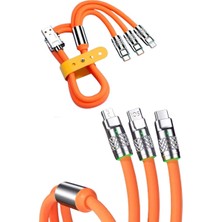 Çoklu Şarj Kablosu USB Type-C Ios Uyumlu 120W Hızlı Şarj Kablosu