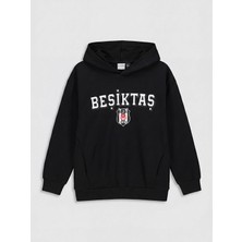 Lc Waikiki Yeni Sezon Kapüşonlu Beşiktaş Baskılı Erkek Çocuk Sweatshirt