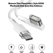 Baseus Zinc Manyetik L Uçlu 60W Macbook Hızlı Şarj Güç Kablosu 2M-1852