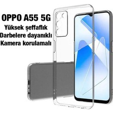 Ally Oppo A55 5g Kılıf Kamera Korumalı Ultra Ince Şeffaf Silikon KILIF-1852
