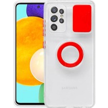 Ally Sm Galaxy S21 Ultra S30 Ultra Kılıf Sürgülü Kamera Lens Korumalı Yüzük Standlı Silikon KILIF-1852