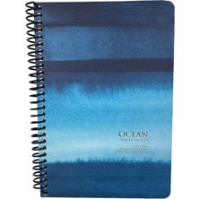 Elit Ocean Mavi - Sulu Boya Desenli Spiralli Defter