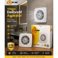 Nisa 100MM Banyo ve Wc Aspiratörü- Sessiz Çalışma