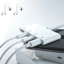 Ally Iphone 14-13-12-11 4in1 Otg Ses Adaptörü Çift Dc 3.5mm JACK-1852