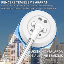 Ezere AA102 Pro Teleskopik Kablosuz Döner Temizlik Fırçası – Cam Tavan Zemin UYUMLU-1852