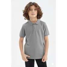 Zachariuz Unisex Çocuk Polo Yaka Okul Basic T-Shirt