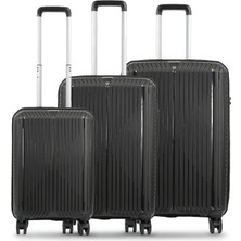 Ground Dikey Çizgili 3'lü Set Valiz 10728