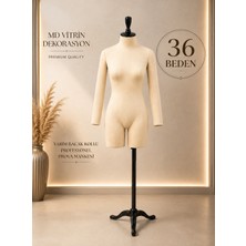 MD Vitrin Dekorasyon 36 Beden Yarım Bacak Kollu Profesyonel Prova Mankeni