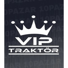 10Pazar Vıp Traktör Folyo Sticker Beyaz 20CM