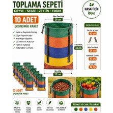 İnterbag 10 Adet Kalın Plastik Toplama Sepeti Meyve Sebze Zeytin Fındık Hasat Sepeti Renkli