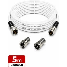 Uptech Hd Uydu Anten Kablosu 5 Metre F Konnektörlü Full Hd 4K Tv Kablosu