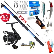 Okuma Revenger RV-4000A 270CM 50-150GR Travel Tele Maket Balık Spin Olta Takımı Seti