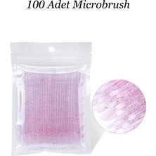 100 Adet Microbrush Fırça Ipek Kirpik Lifting ve Takma Kirpik - Mikro Fırça Blading Fırçası Easy Beauty
