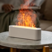 Saf Hobi Alevli Aromaterapi Difüzörü Sessiz USB Hava Nemlendirici (Beyaz)