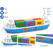 ÇLK Toys 50 cm Cargo Boat Konteyner Gemisi – Suda Yüzen Büyük Oyuncak Gemi | Renkli Konteynerli