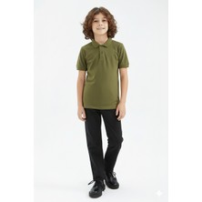 Zachariuz Unisex Çocuk Polo Yaka Okul Basic  T-Shirt