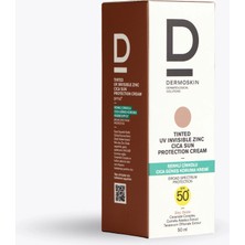 Dermoskin Tinted Uv Invisible Zinc Cica Sun Cream SPF50 50 ml