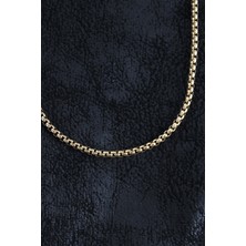316L Çelik Örme Zincir Model Gold Renk Erkek Kolye -1492