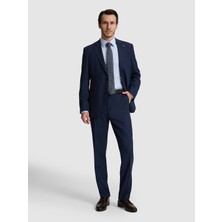 Cacharel Erkek Lacivert Slim Fit %100 Yün Mikro Desen Mono Yaka Takım Elbise 50319151-VR033