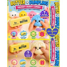 Oyuncak Sahili Çin Mantısı Sukuşi ve Butter Tereyağı Squishy 2 Ürün Birden Glitter Simli Dumpling Slow Rising 2 Adet Skuşi Kampanyada