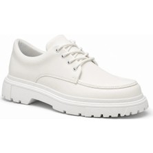 Beskar Beyaz Cilt Erkek Ayakkabı - Kolay Temizlenen Minimalist Rahat Günlük Sneaker Kb X6